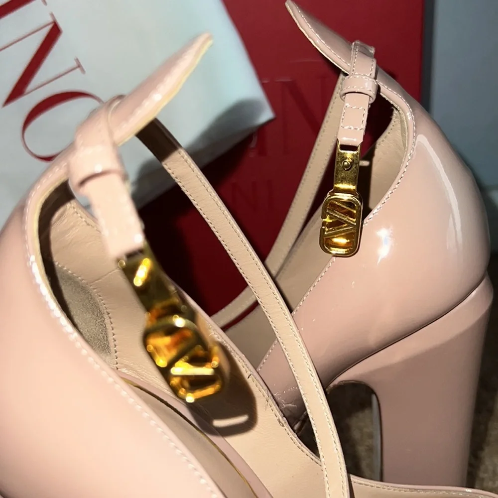 VALENTINO GARAVANI TAN-GO PLATFORM PUMP IN PATENT LEATHER 155 MM Rose color - Picture 7 of 15